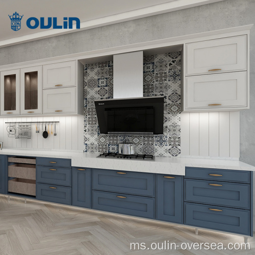 Kabinet Kabinet Kabinet Dapur Set Kitchen Kayu Biru